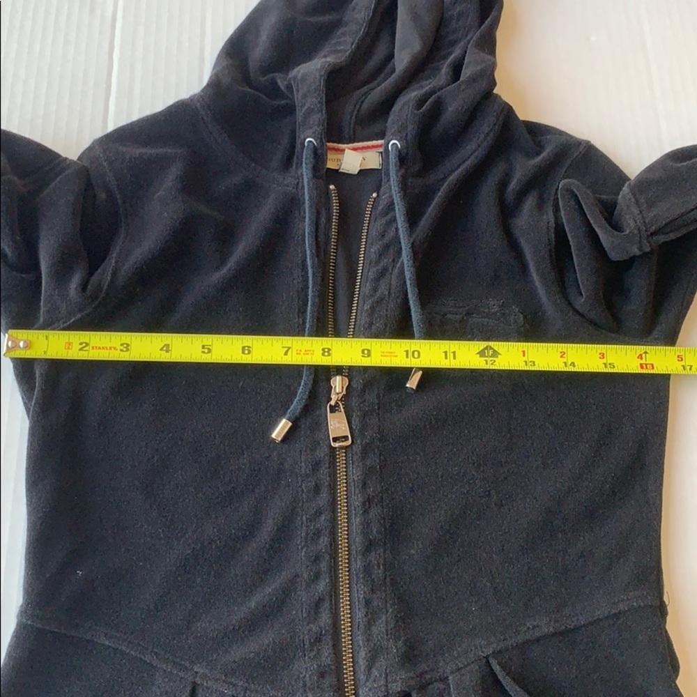 Burberry Black Terry Peplum Zip Hoodie | Luxury Zip‑Front Jacket | Size M - Picture 9 of 16